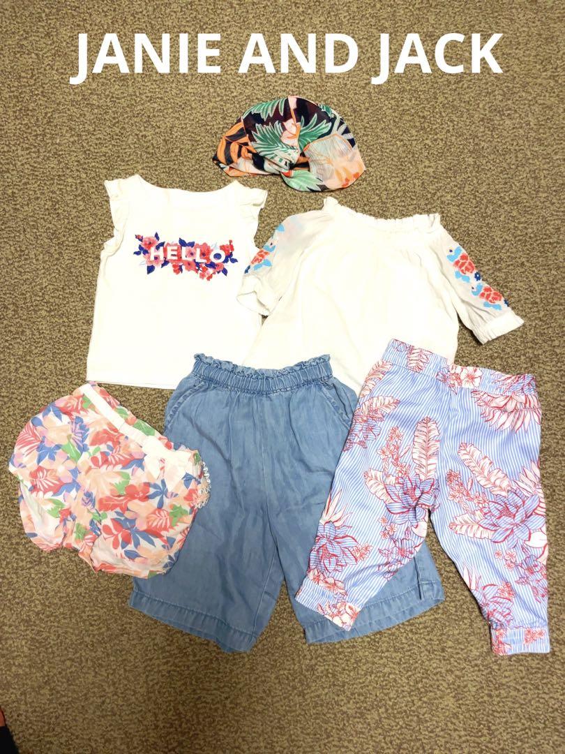 JANIE AND JACK 花柄シャツ　花柄パンツ　デニムパンツ　6点セットボトムス