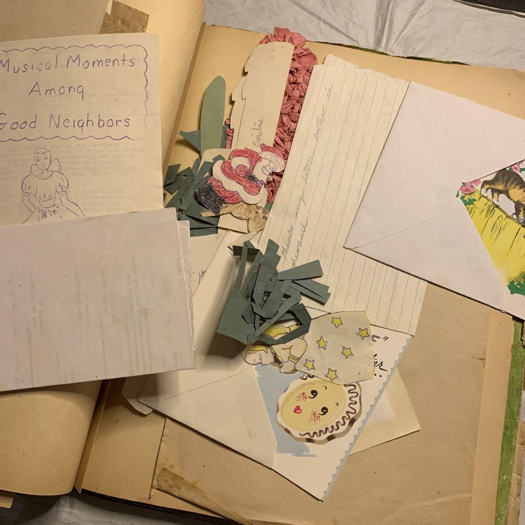 大容量ジャンクジャーナル素材に♡ビンテージ紙モノ洋書ノート古書　絵本