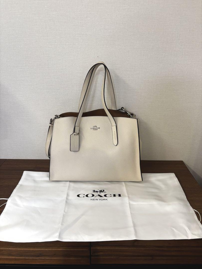 COACH コーチ　キャリーオール　A4収納可 コーチ/COACH チャーリー キャリーオール アイボリー 通勤 A4