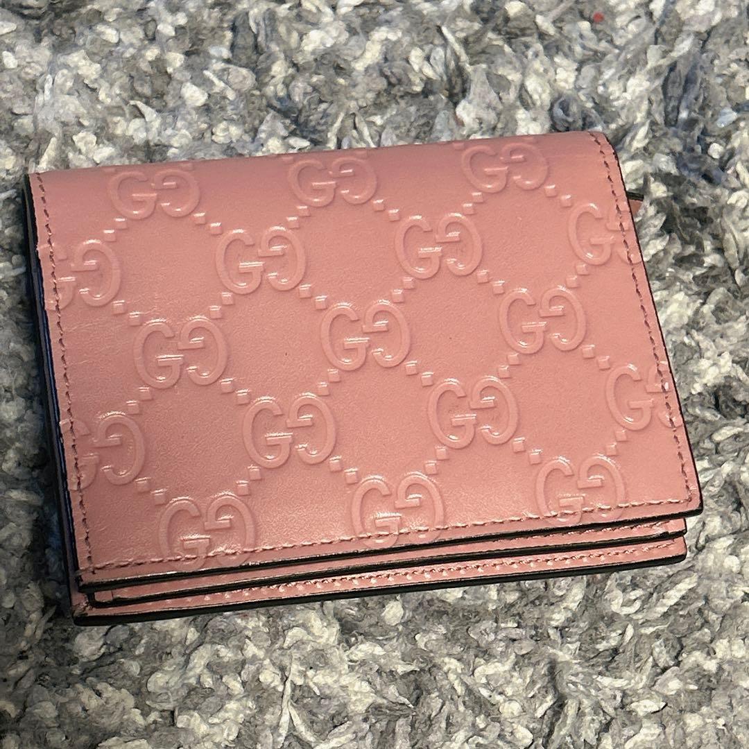 無料長期保証無料長期保証正規品 グッチ 長財布 シマレザー GG ピンク