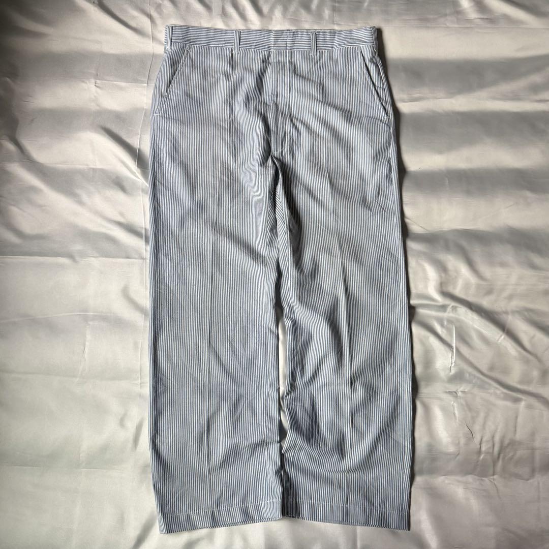 90s HAGGAR USA製 シアサッカー ストライプ ワイド パンツ
