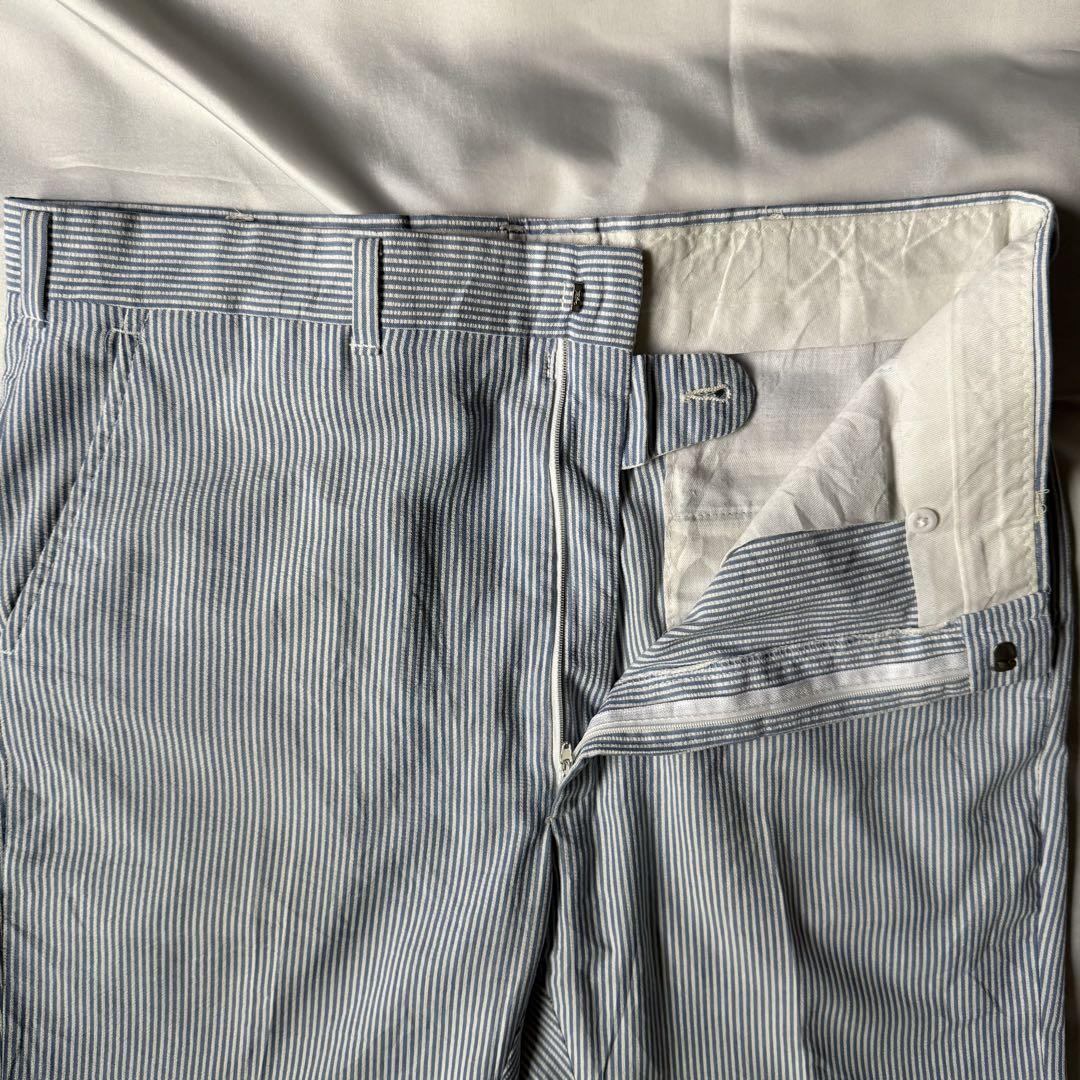 Vintage〈シアサッカーフレアストライプパンツ 90s イタリア製 M