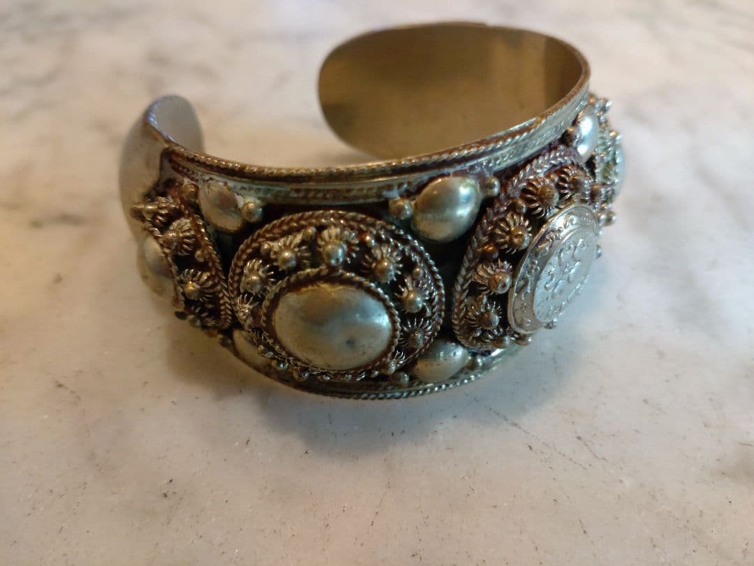 シルバーブレス バングル SIAM STERLING刻印 旧シャム王国 万博印