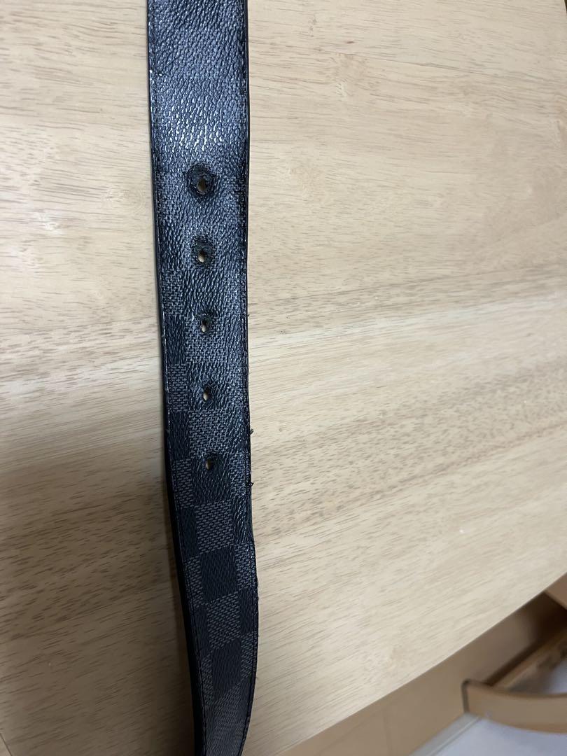 Louis Vuitton ブラックレザーベルト　ダミエ