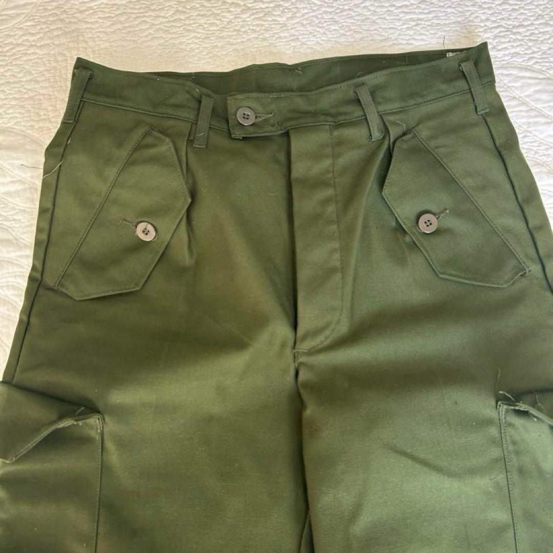 美品【スェーデン軍】M-59/カーゴパンツ ボタンフライ/オリーブ /C44