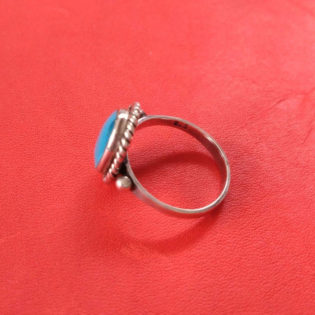 半額SALE☆ アメリカ》ターコイズ シルバー リング Silver•一点限り