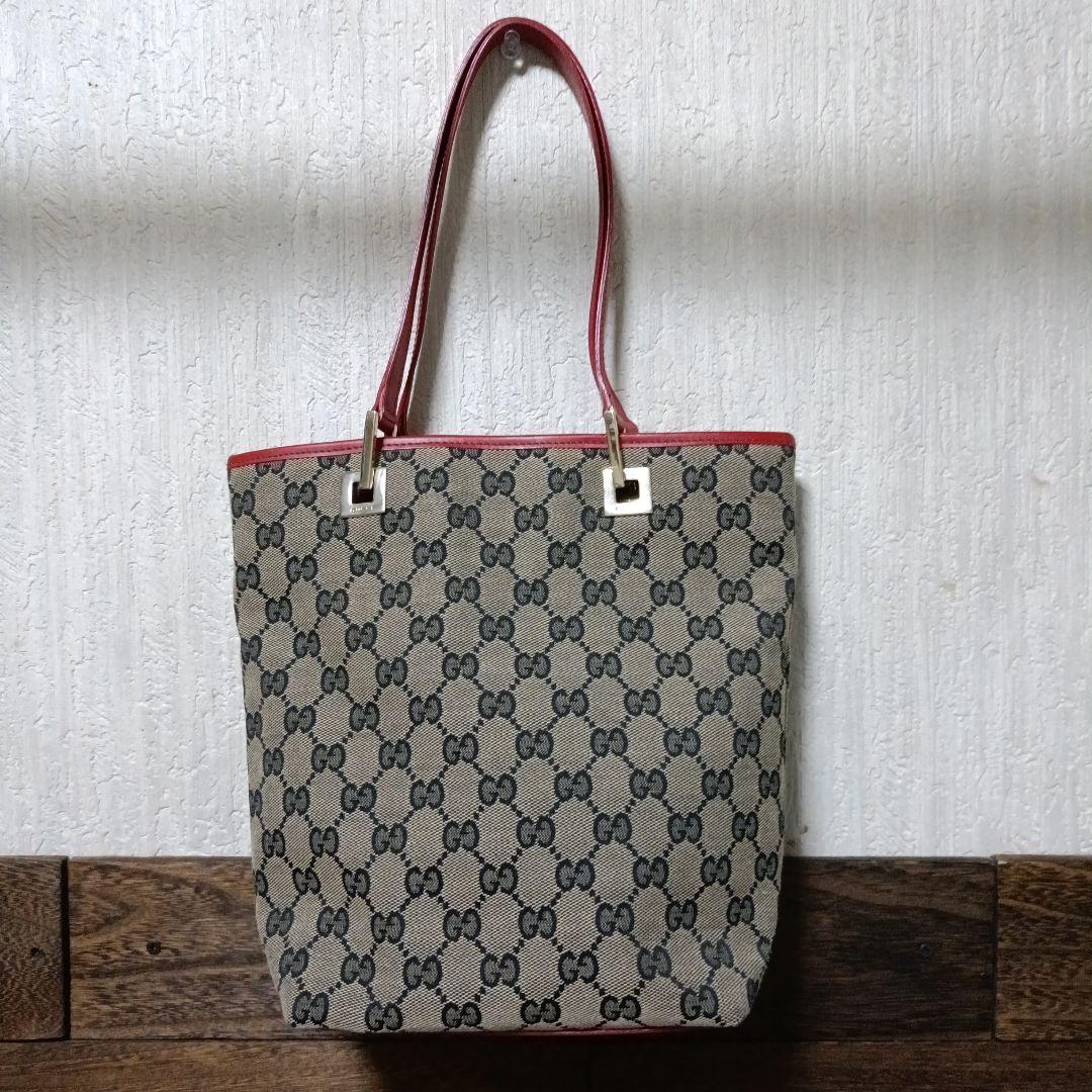 GUCCI GGパターン トートバッグ ベージュ/レッド 155618_2.jpg