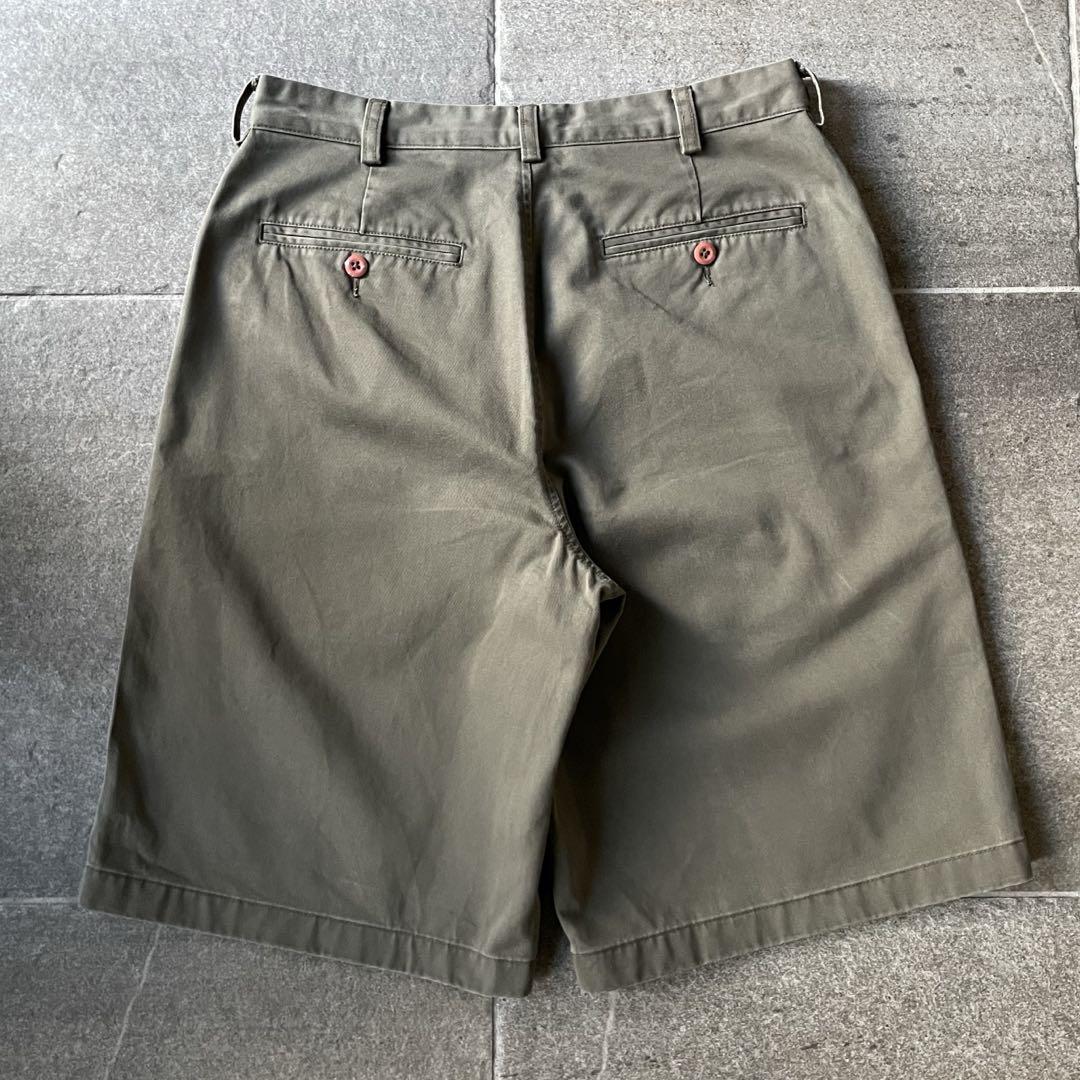 90s J.CREW ワイドハーフパンツ \"カーキ\" W31