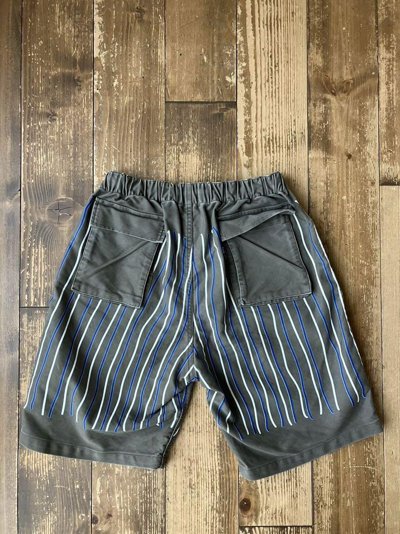 C.E cavempt シーイー ストライプ ショートパンツ S カーキ色