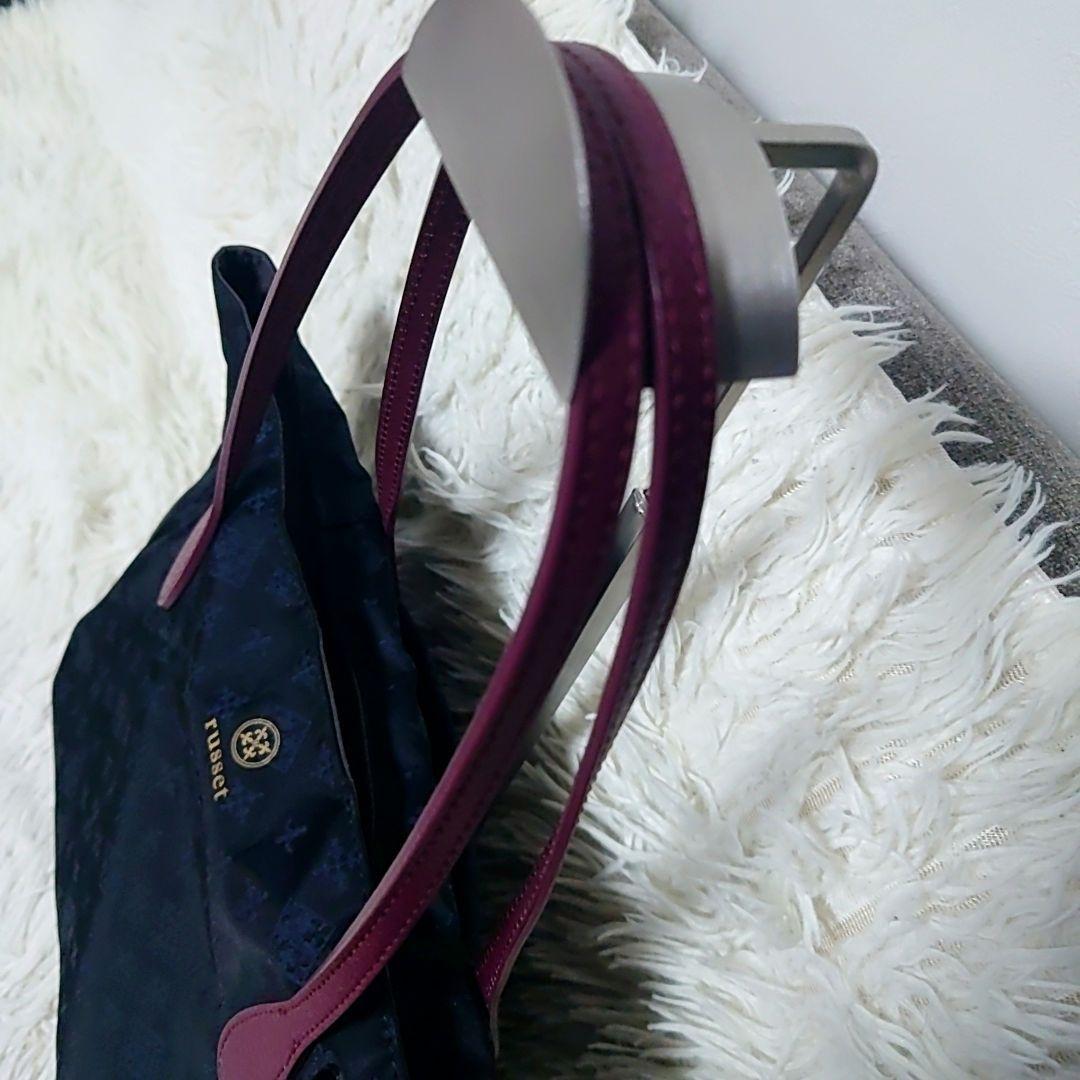 美品 ✨️ russet パレットトート S ネイビー✕バーガンディ