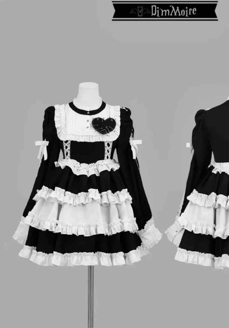 フリルに埋もれて見る悪夢ドレス DimMoire ブラック LサイズM・DimMoire