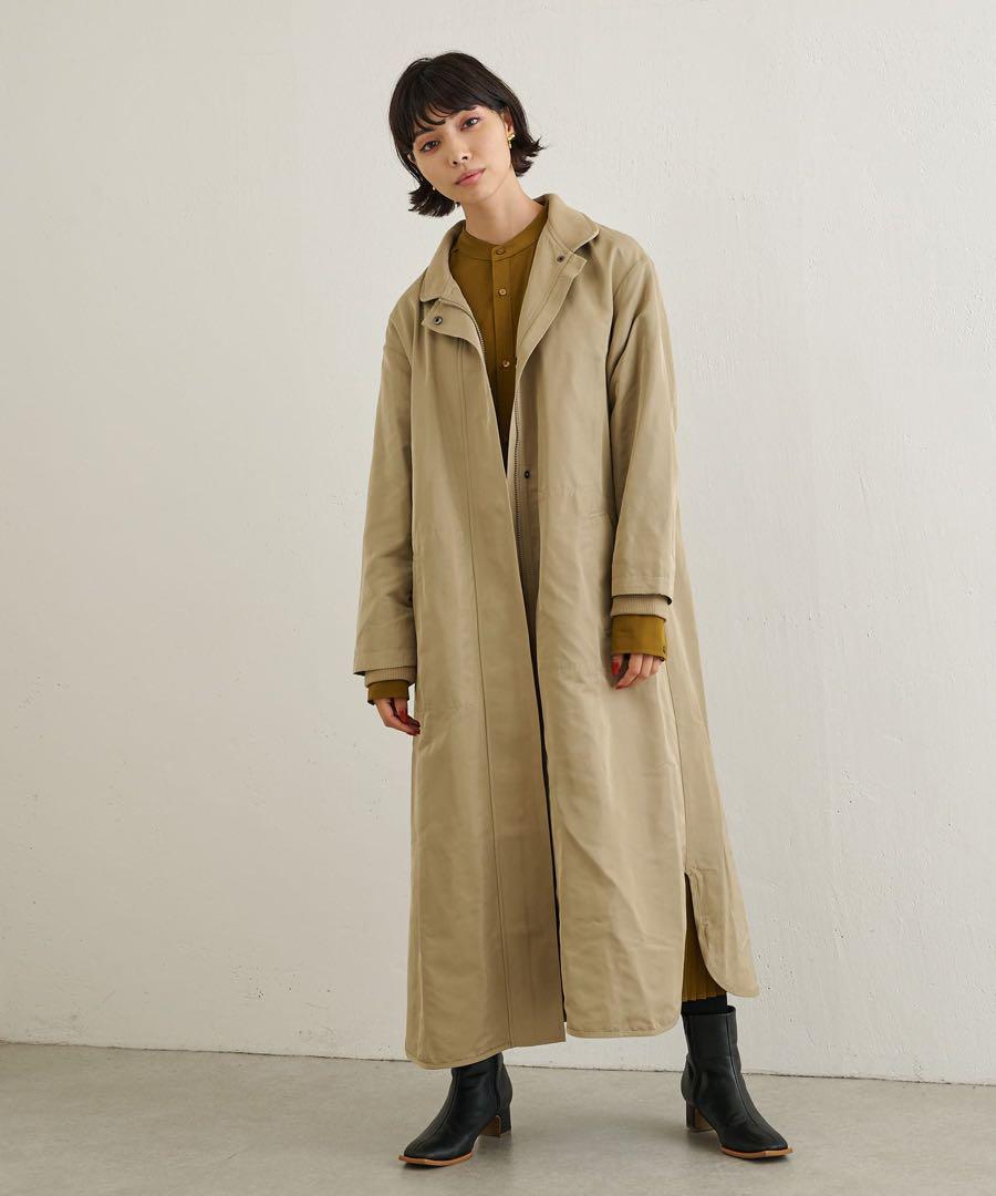 ear PAPILLONNER ボアベスト付き馬刺しゅうコート