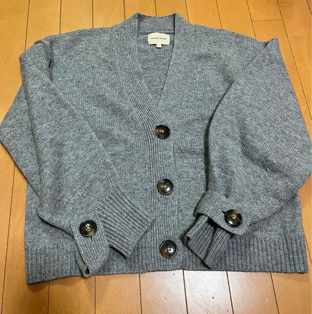Loulou studio グレーニットカーディガンFREE SIZE・IENA