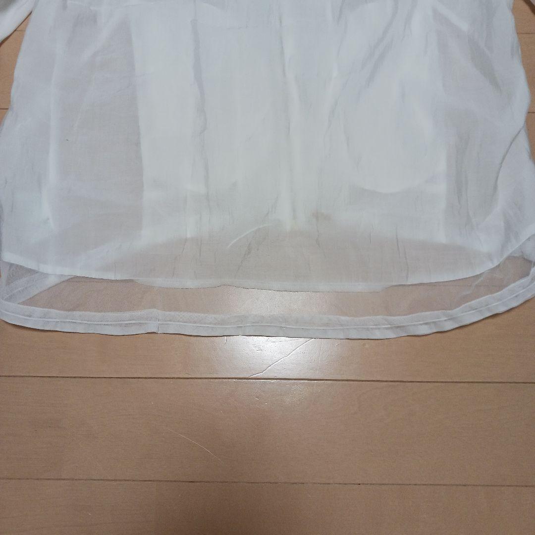 DOUDOU 長袖 ブルゾン ジャケット シアー ホワイト