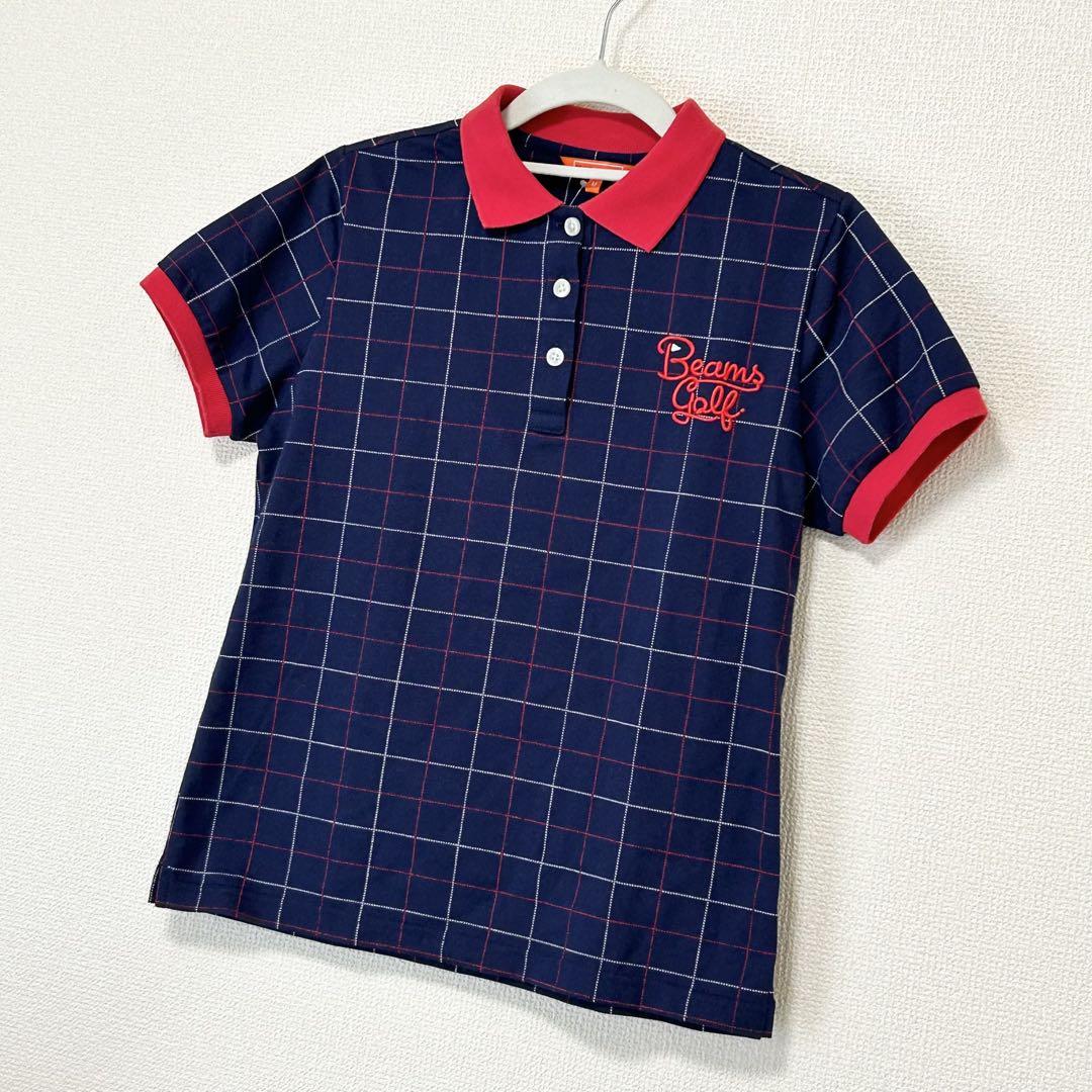 【新品】ビームスゴルフ ポロシャツ ゴルフウェア M チェック柄 レディース