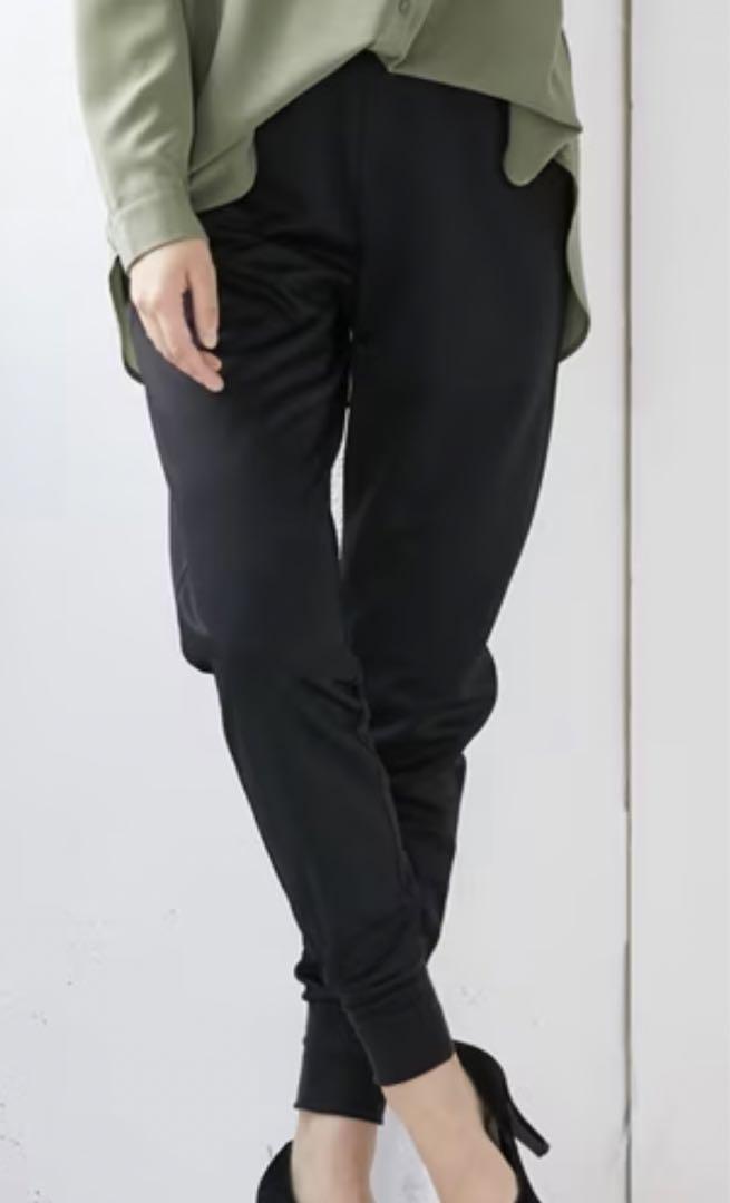 トールサイズ　カットソージョグパンツ　黒