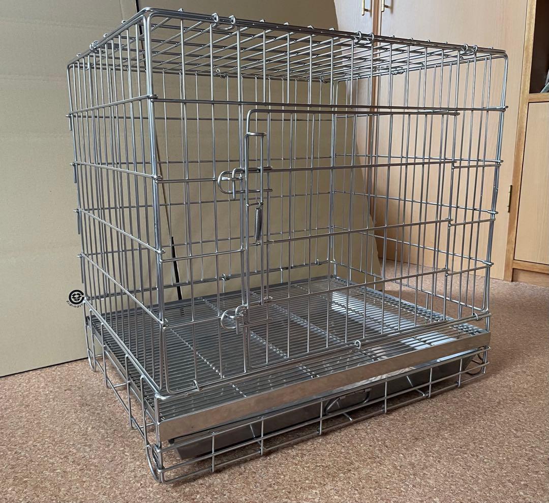 ハチコウ 折り畳み式オールステンレスケージ Mサイズ③ 長面扉