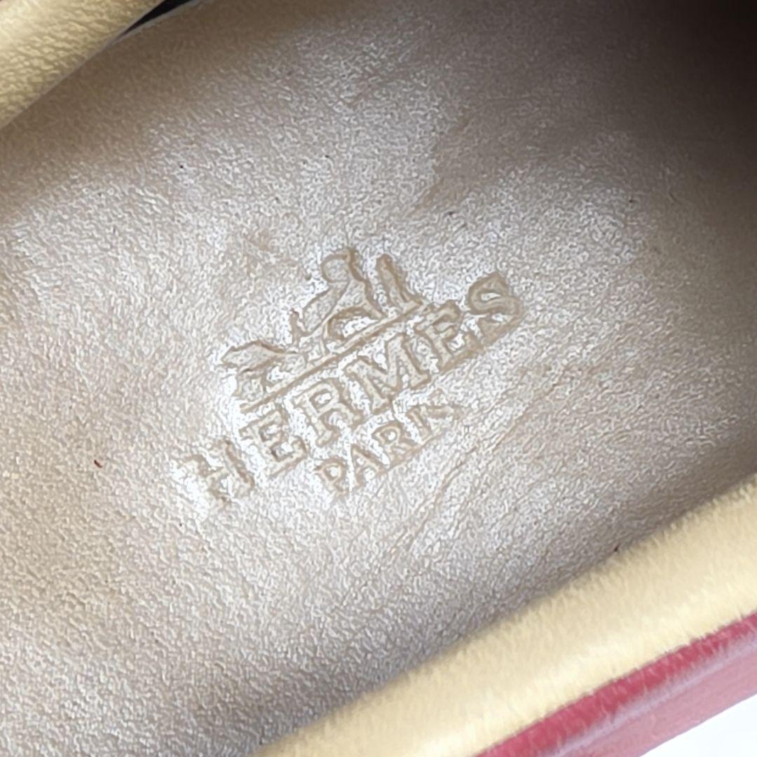美品 エルメス HERMES Hロゴ ジャーマントレーナー レザー スニーカー