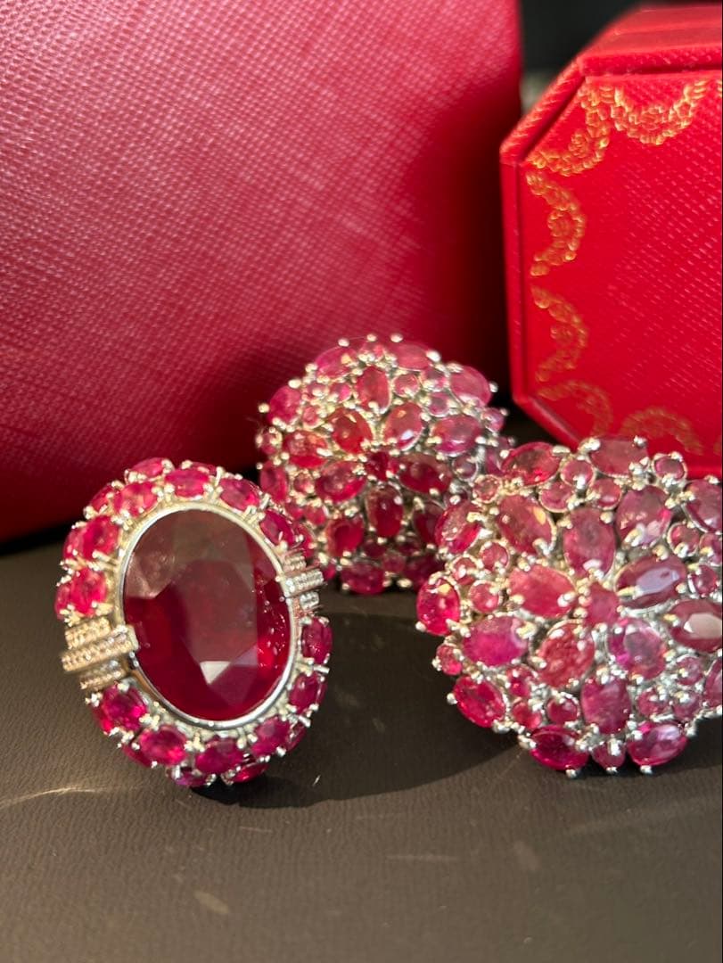 大きな天然石ルビーデザインリング14.5 大きな天然石ルビーデザインリング14.5