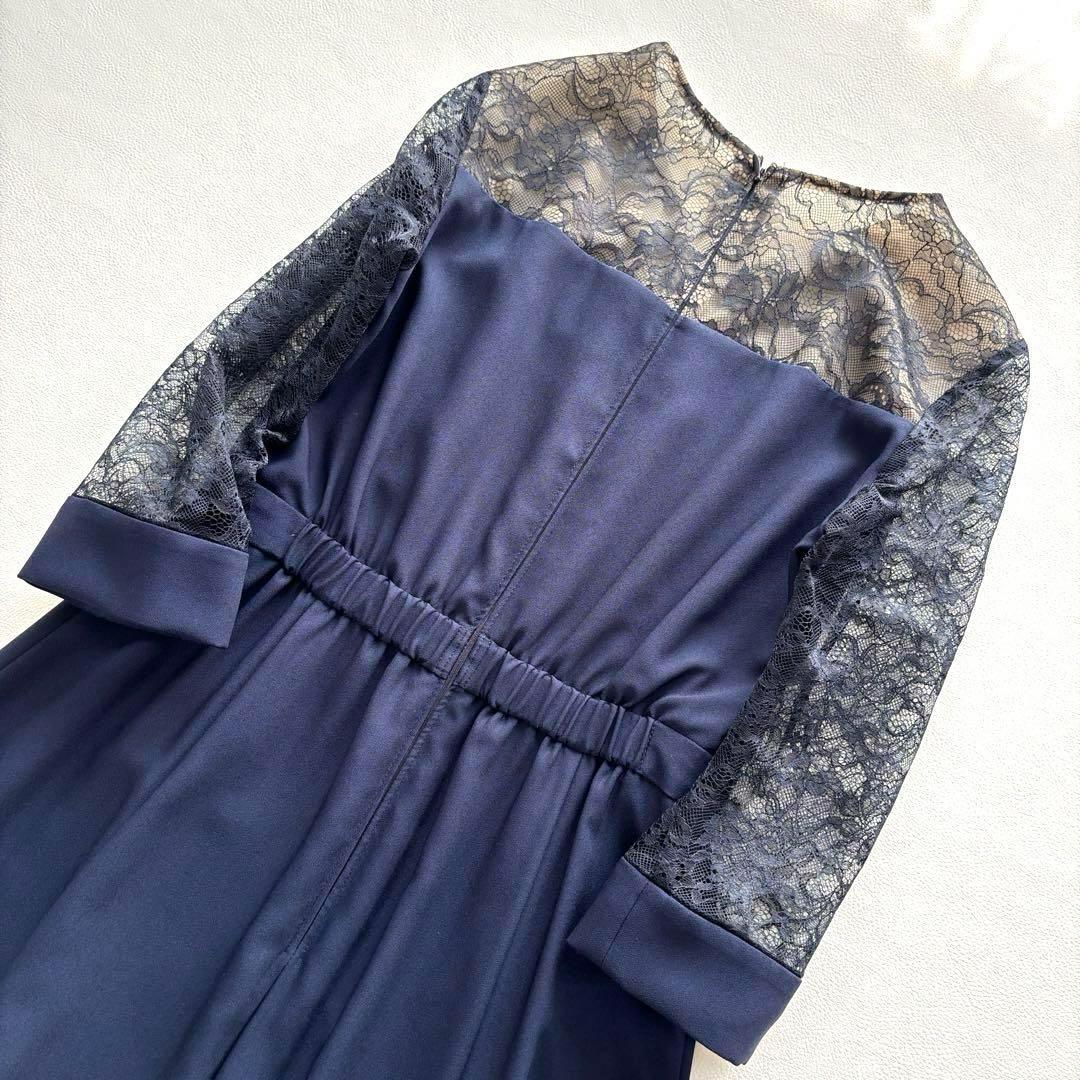 エメエクレ aimer フラワーレース袖 ロング丈 パーティドレス