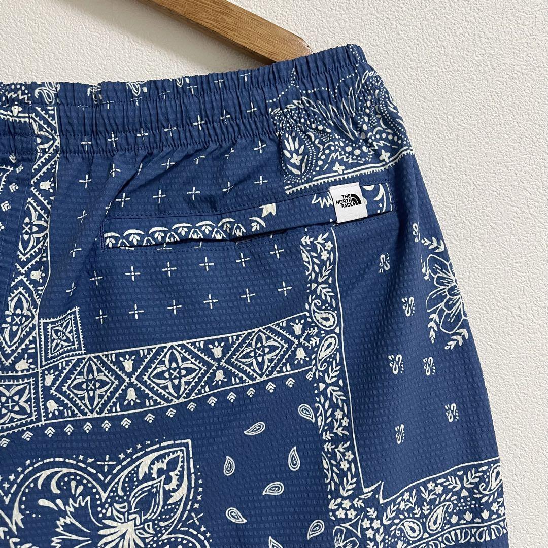 ノースフェイス バンダナ ペイズリー ハーフショートパンツ メンズ ブルー XL
