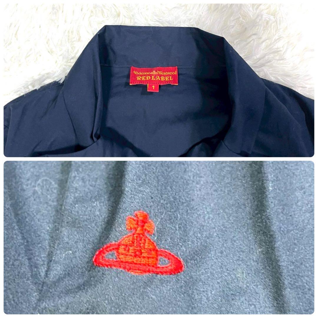 ★訳アリ美品★ヴィヴィアンウエストウッド 変形 ボウタイ シャツ オーブ刺繍