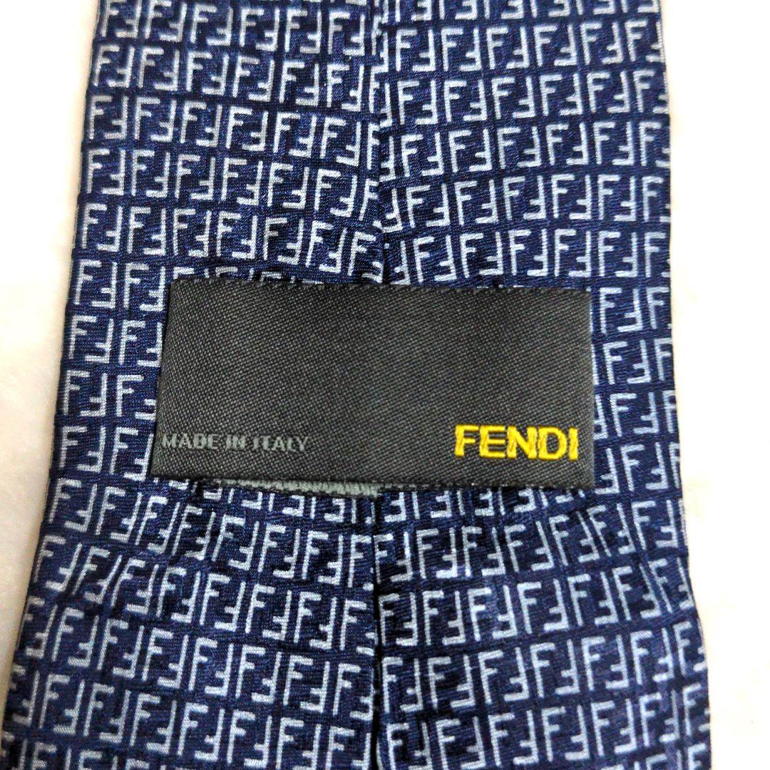 FENDI ネクタイ ズッカ 総柄 FF ネイビー 高級 ハイブランド