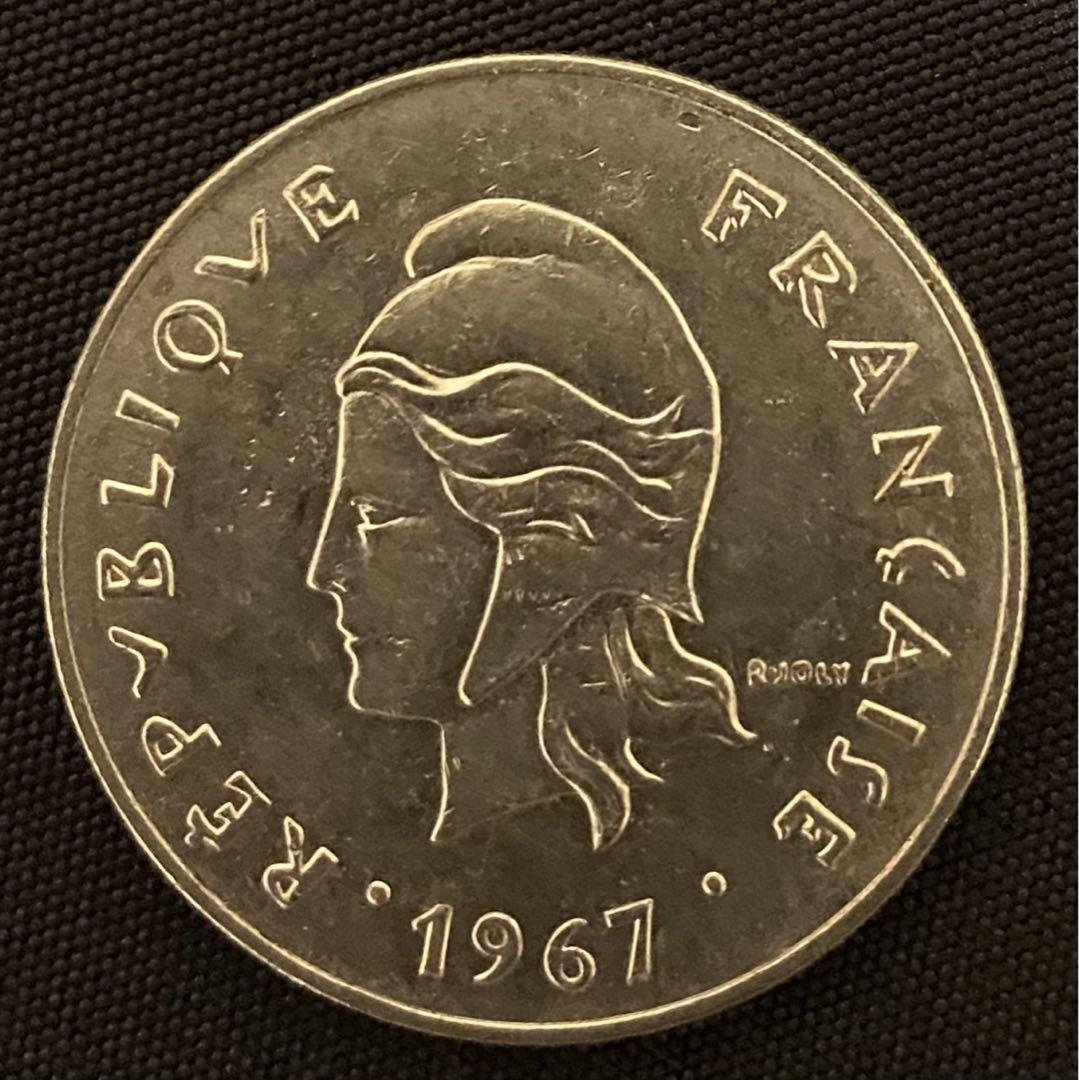 1967年 フランス 旧貨幣 50フラン ニューカレドニア - メルカリ