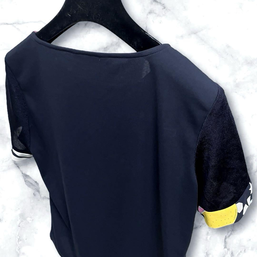 良品　LEONARD SPORT ハーフスリーブカットソー　トリム　カンカン素材