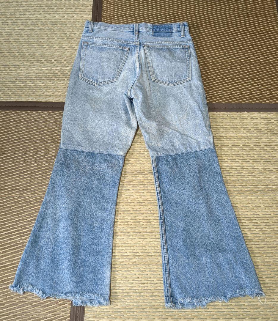 NOWOS 　フレア フリンジ デニムパンツ S　インディゴ |