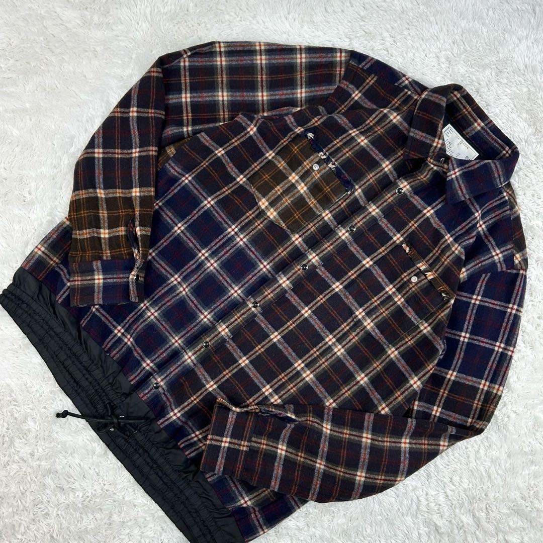 sacai チェック柄シャツジャケット