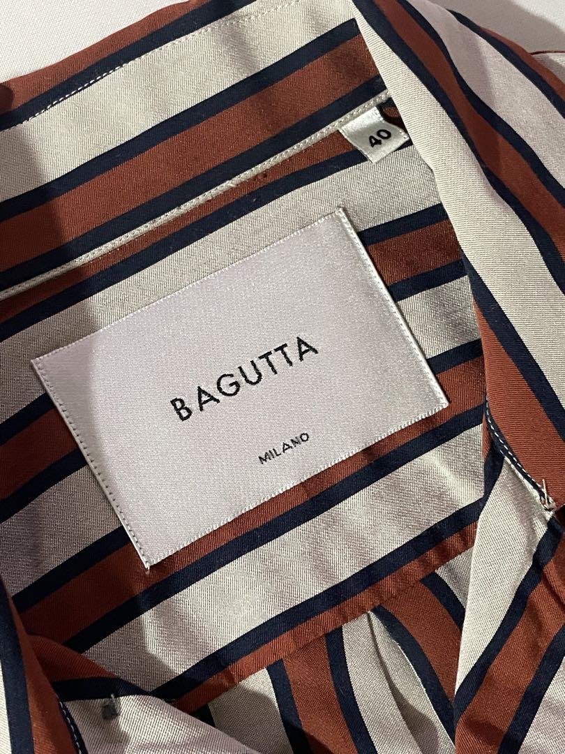 LEON掲載 BAGUTTA ストライプ 開襟長袖シャツ バグッタ 40