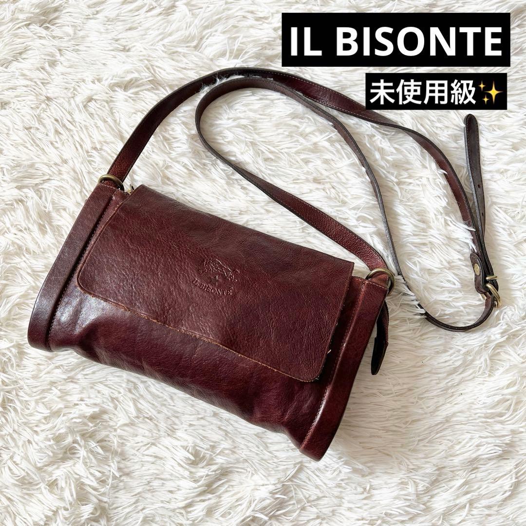 級 ILBISONTE イルビゾンテ ショルダーバッグ ブラウン レザー