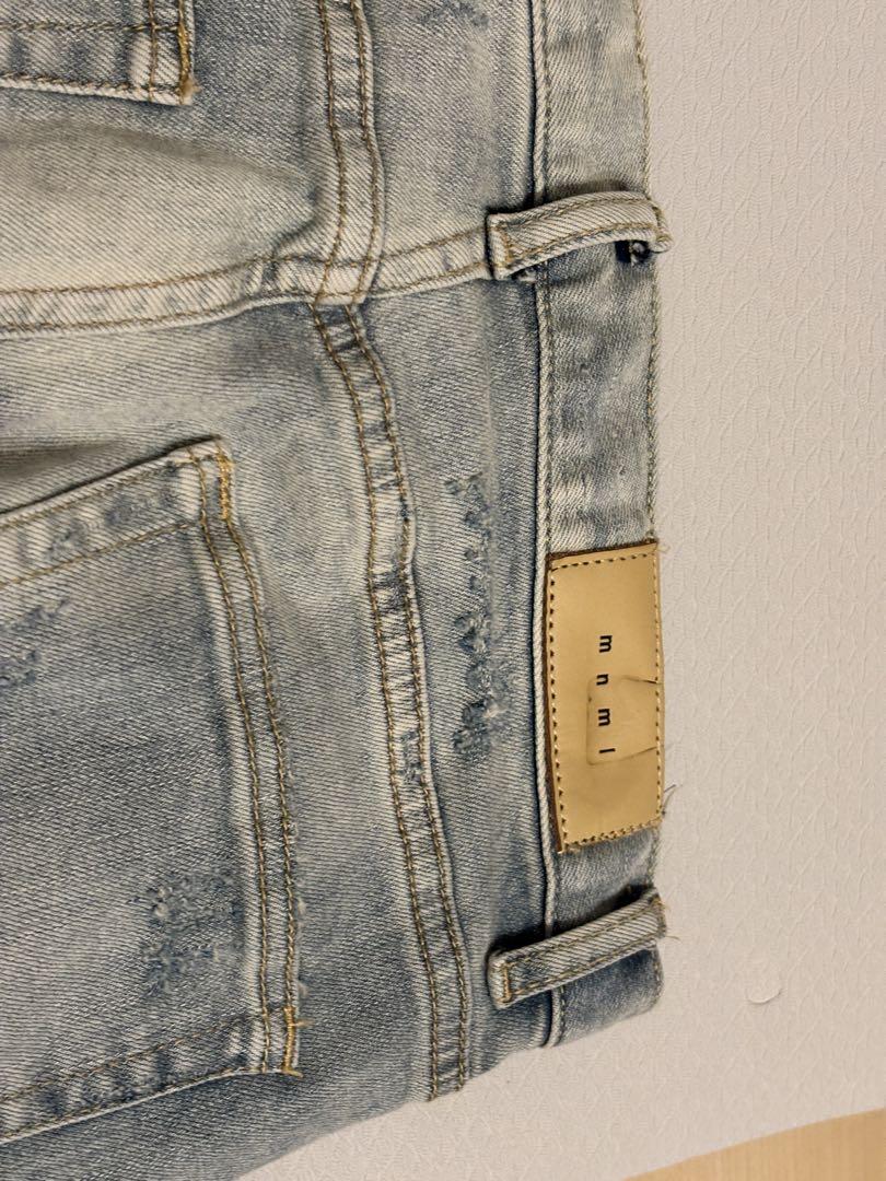 楽天市場】mnml ミニマル X1 STRETCH DENIM LT.BLUE クラッシュ