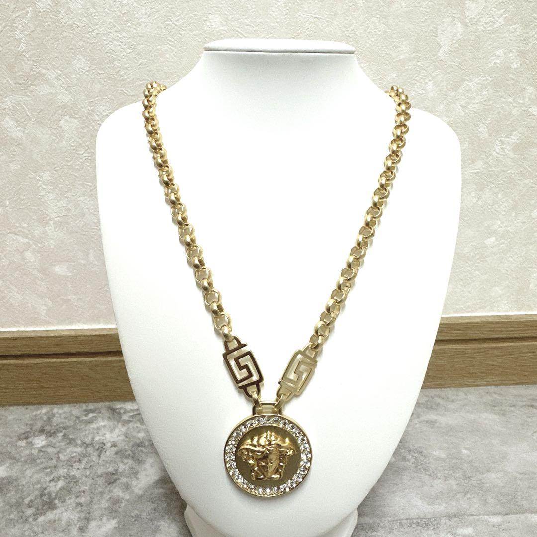 極美品　VERSACE　ヴェルサーチ　ネックレス　メデゥーサ　グレカ　ゴールド