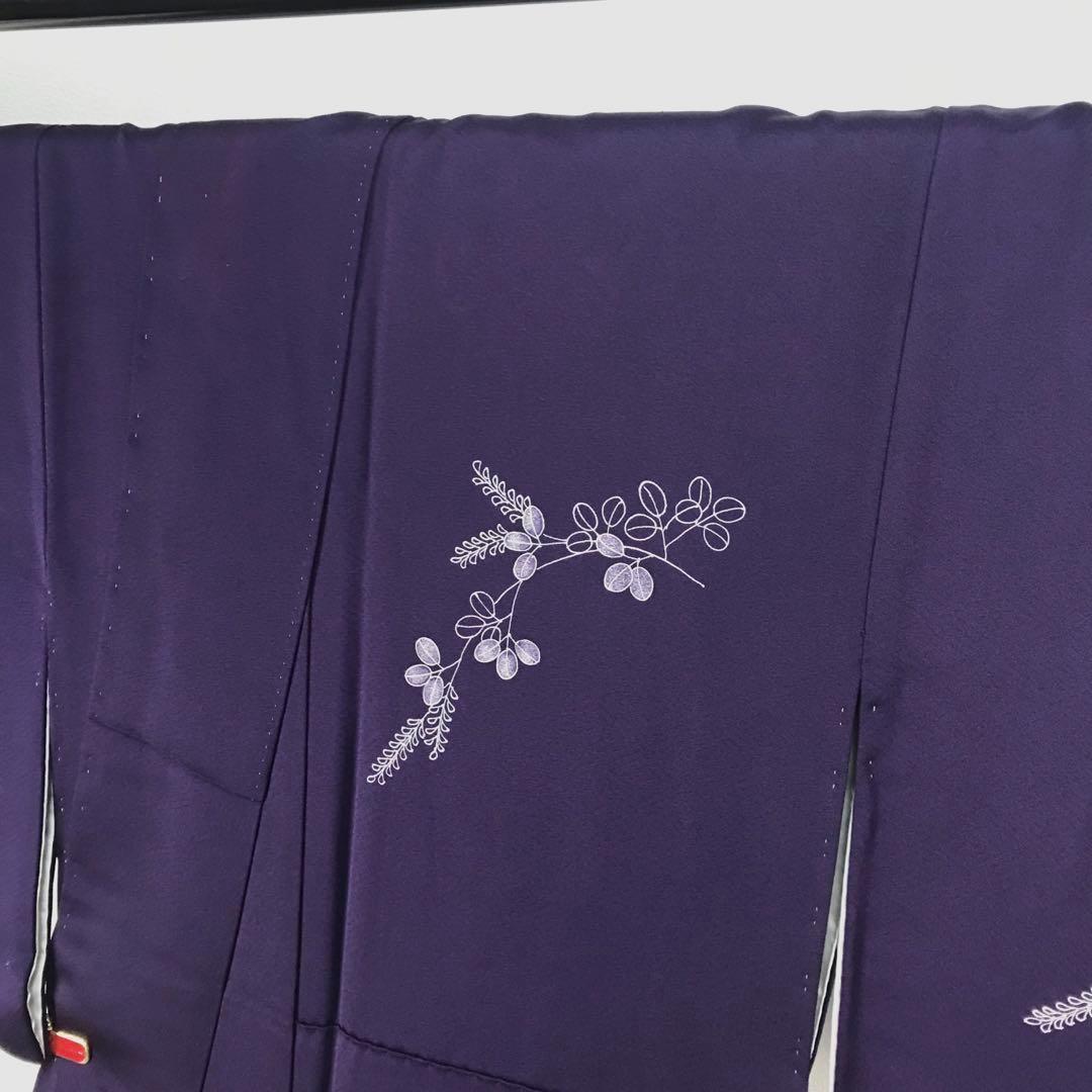 付け下げ 紋無し 正絹 清流に花 広衿 袷 着物 翼-323