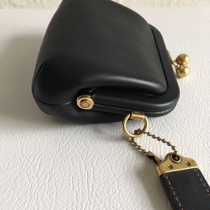 未使用級✨ COACH キスロック コインケース がま口 財布 ウォレット 黒