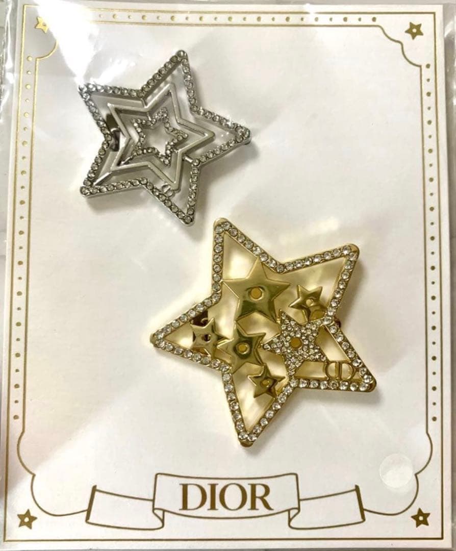 Dior ヘアピン 金色 クリスタル付き Dior ヘアピン 金色 クリスタル付き