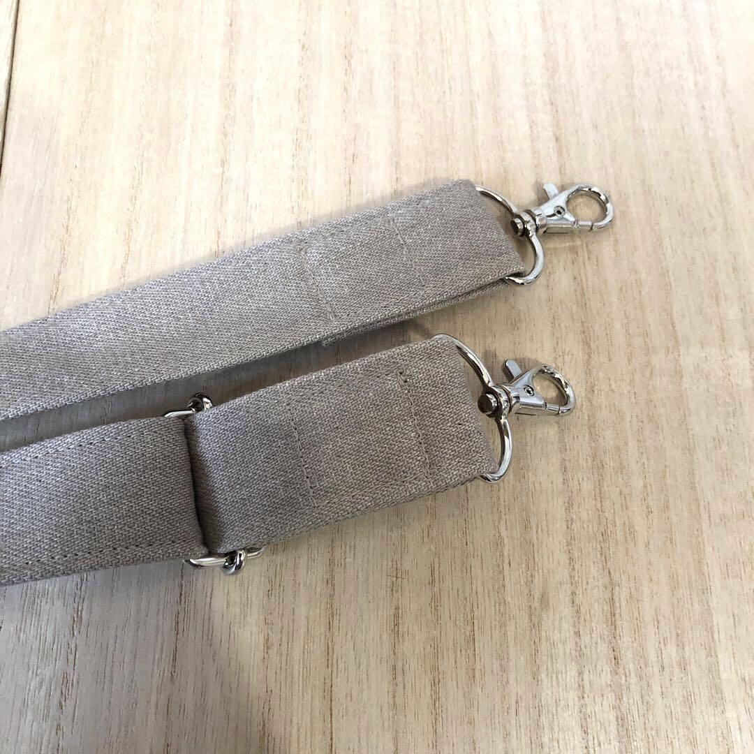迦蓮　トートバッグ　ハンドメイド　ベージュ×ブラウン　ベルト付き