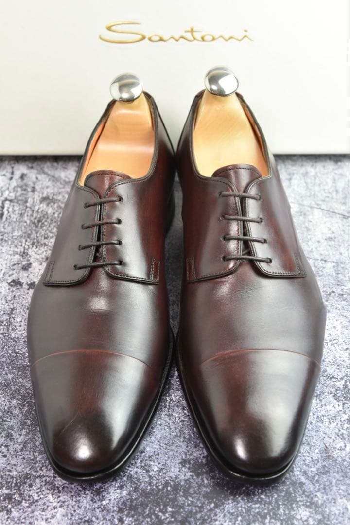 サントーニ ストレートチップ レザーシューズ サイズ5 ダークブラウン サントーニ ストレートチップ レザーシューズ サイズ5 ダークブラウン
