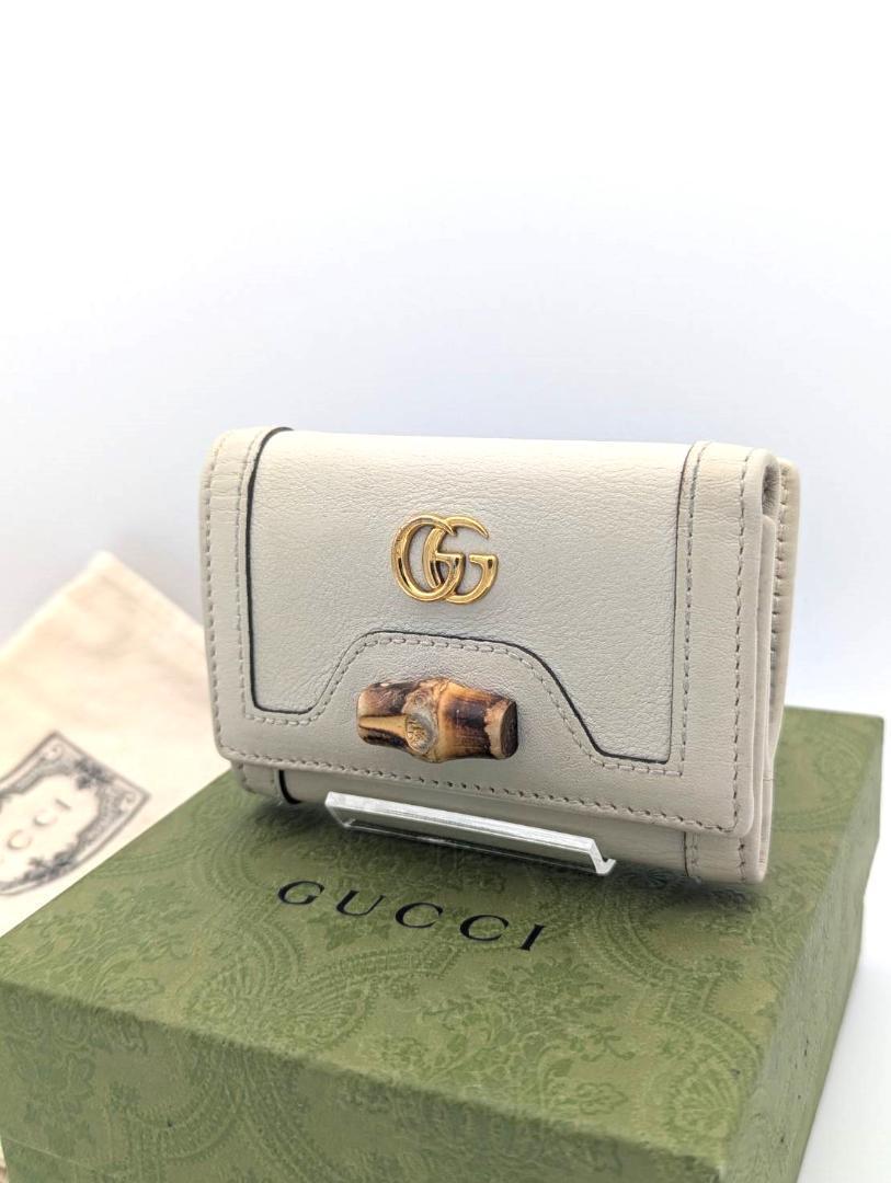 極美品】グッチ GUCCI ダイアナ バンブー GGマーモント 三つ折り
