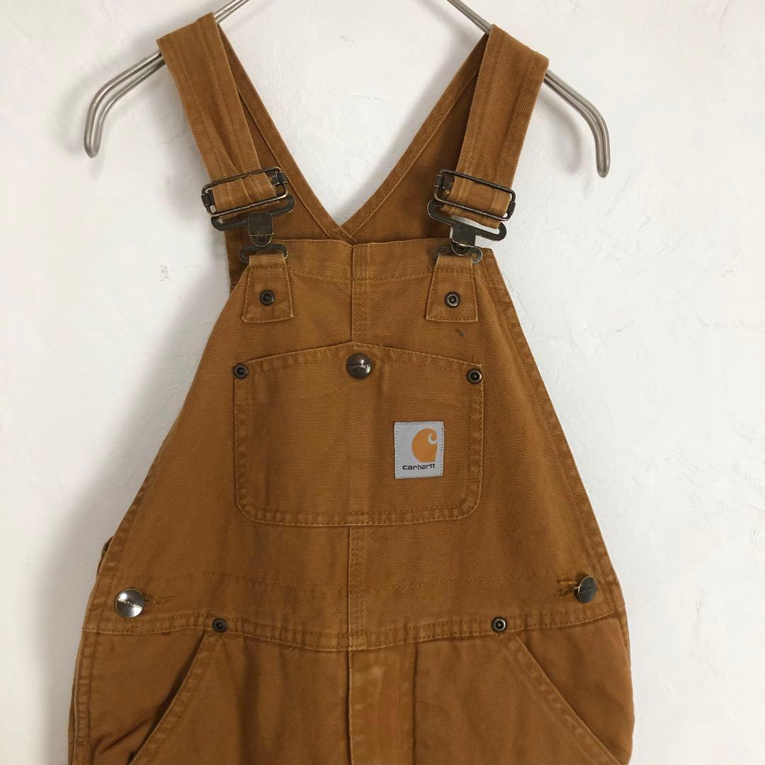 2156 カーハート キッズ　オーバーオール ペインター ロゴ つなぎ　茶 送料⁄関税込 カーハートキッズ キャンバスオーバーオール60 -100