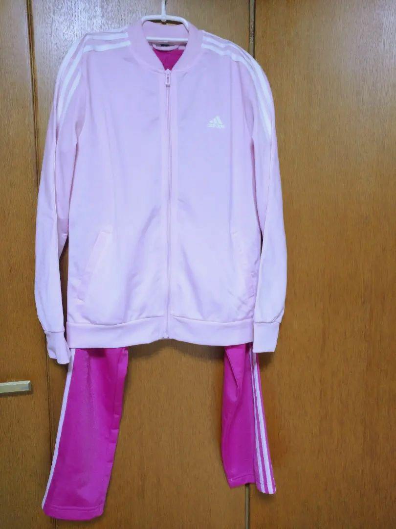 adidas ピンク ジャージ 上下セット - メルカリ