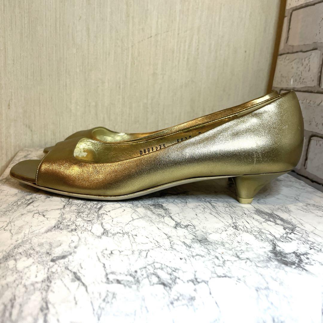 【美品】サルヴァトーレフェラガモ　オープントゥパンプス　25cm