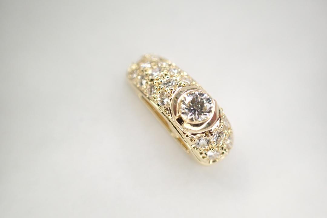 17/美品 ミキモト K18 ダイヤ計0.24ct ペンダントトップ チャーム