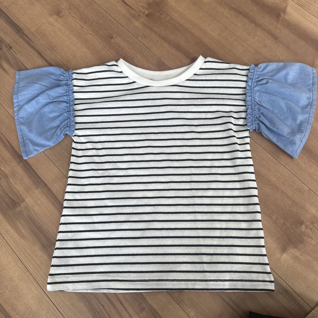 フリル袖ボーダーTシャツ タグ付き新品（Samansa Mos2 Lagom）