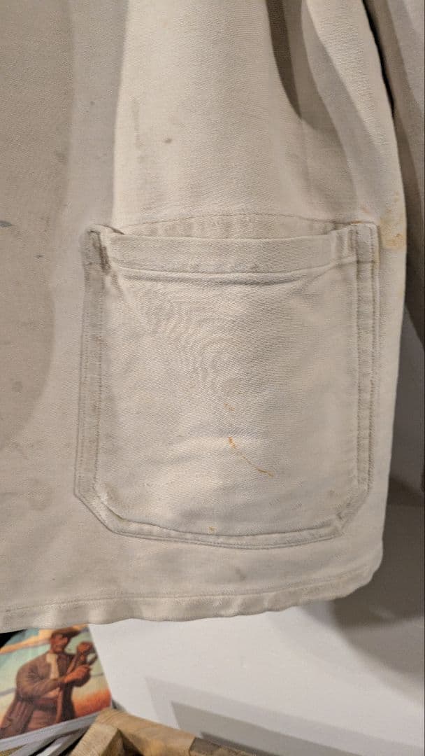 60s ドイツホワイトモールスキンジャケット　オーバーサイズ　エレファントスキン