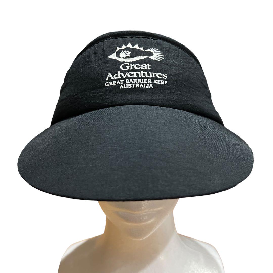 vintage \" Great Adventures \"BLACK 선 바이저