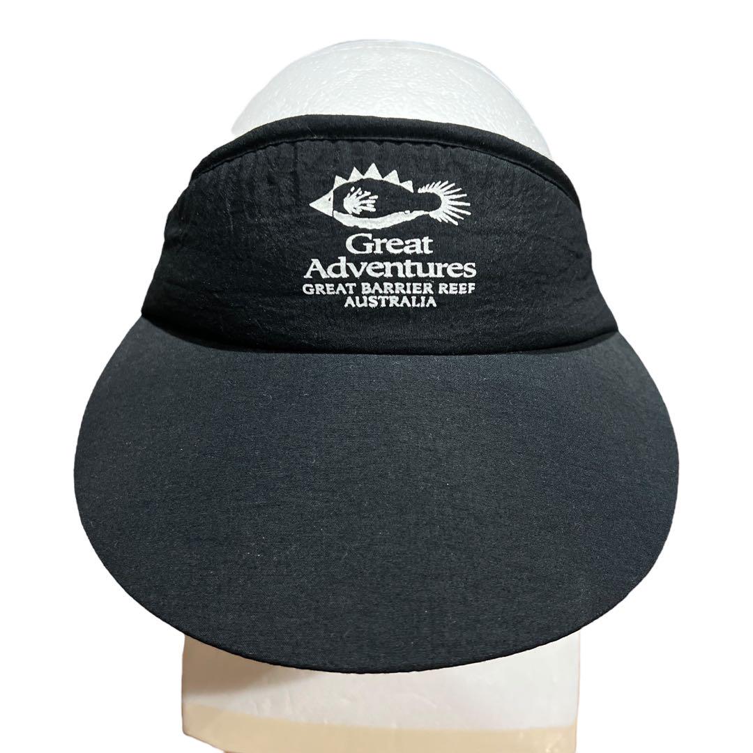 vintage \" Great Adventures \"BLACK 선 바이저