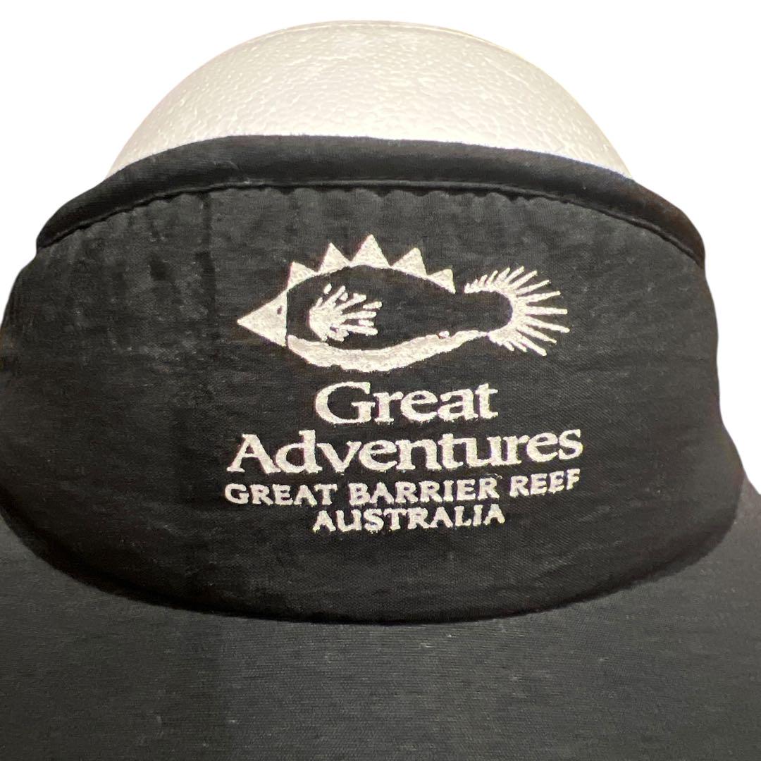 vintage \" Great Adventures \"BLACK 선 바이저